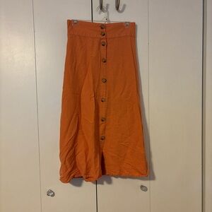 a new day Orange A-Line Button-Down Skirt